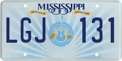 MS license plate LGJ131