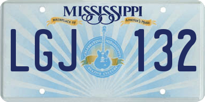 MS license plate LGJ132
