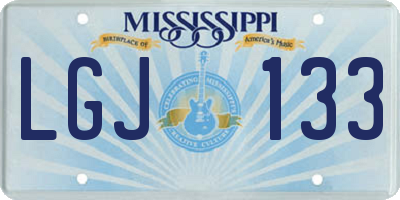 MS license plate LGJ133