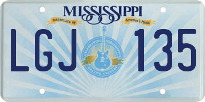 MS license plate LGJ135