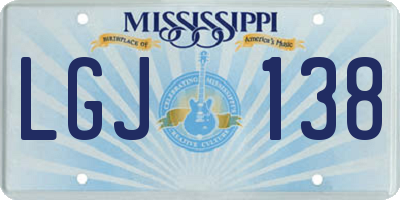 MS license plate LGJ138