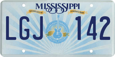 MS license plate LGJ142