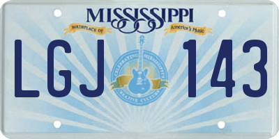 MS license plate LGJ143