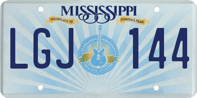 MS license plate LGJ144