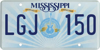 MS license plate LGJ150
