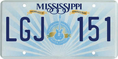 MS license plate LGJ151