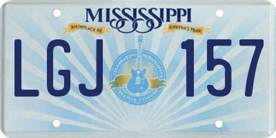 MS license plate LGJ157