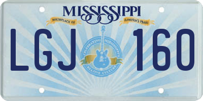MS license plate LGJ160