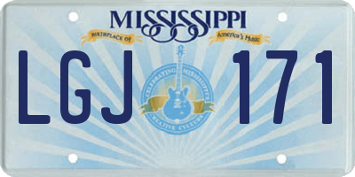 MS license plate LGJ171