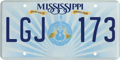 MS license plate LGJ173