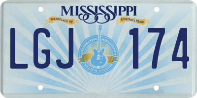 MS license plate LGJ174