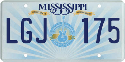 MS license plate LGJ175