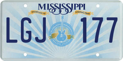 MS license plate LGJ177
