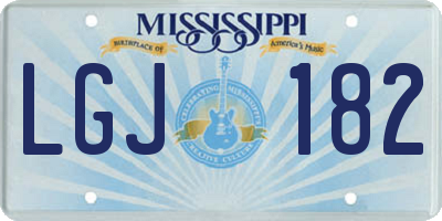 MS license plate LGJ182