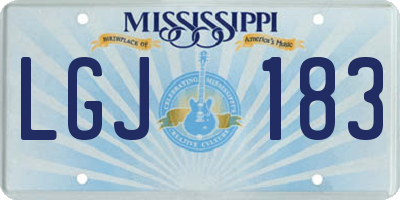 MS license plate LGJ183