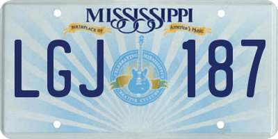 MS license plate LGJ187