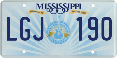 MS license plate LGJ190