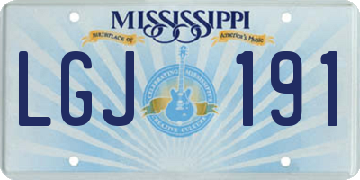 MS license plate LGJ191