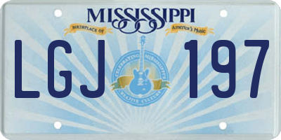 MS license plate LGJ197