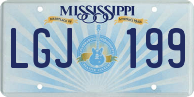 MS license plate LGJ199