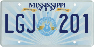 MS license plate LGJ201