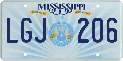 MS license plate LGJ206