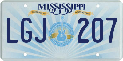 MS license plate LGJ207