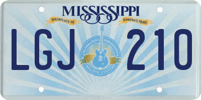 MS license plate LGJ210