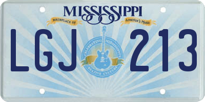 MS license plate LGJ213