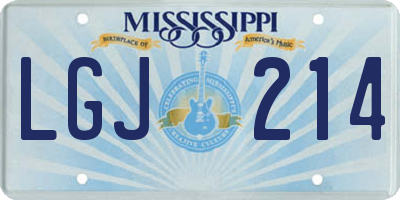 MS license plate LGJ214