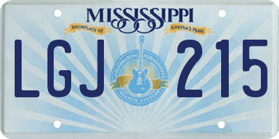 MS license plate LGJ215
