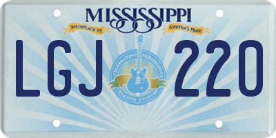 MS license plate LGJ220