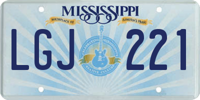 MS license plate LGJ221
