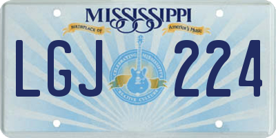 MS license plate LGJ224