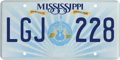 MS license plate LGJ228