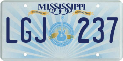 MS license plate LGJ237