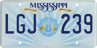 MS license plate LGJ239