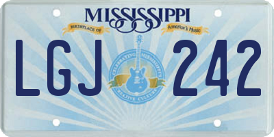 MS license plate LGJ242