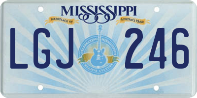 MS license plate LGJ246
