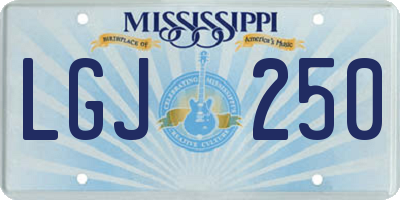 MS license plate LGJ250