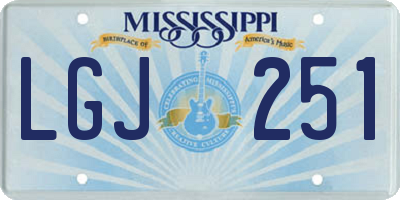 MS license plate LGJ251