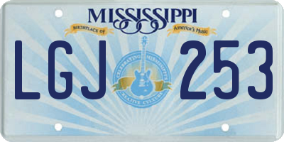 MS license plate LGJ253