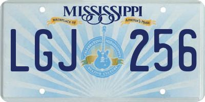 MS license plate LGJ256