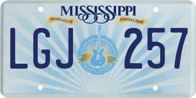 MS license plate LGJ257