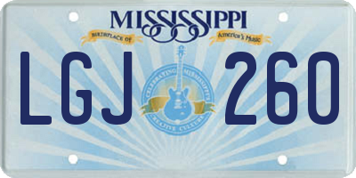 MS license plate LGJ260