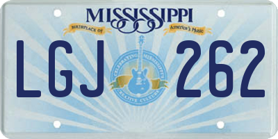 MS license plate LGJ262