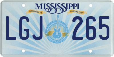 MS license plate LGJ265