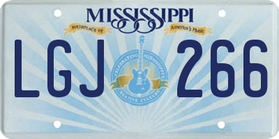 MS license plate LGJ266