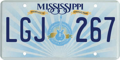 MS license plate LGJ267