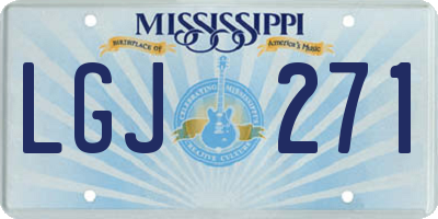 MS license plate LGJ271